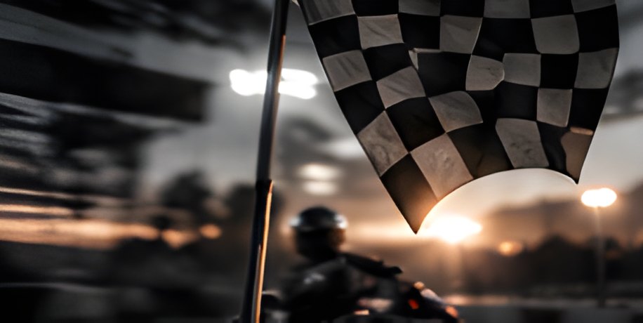 Chequered flag at the finish