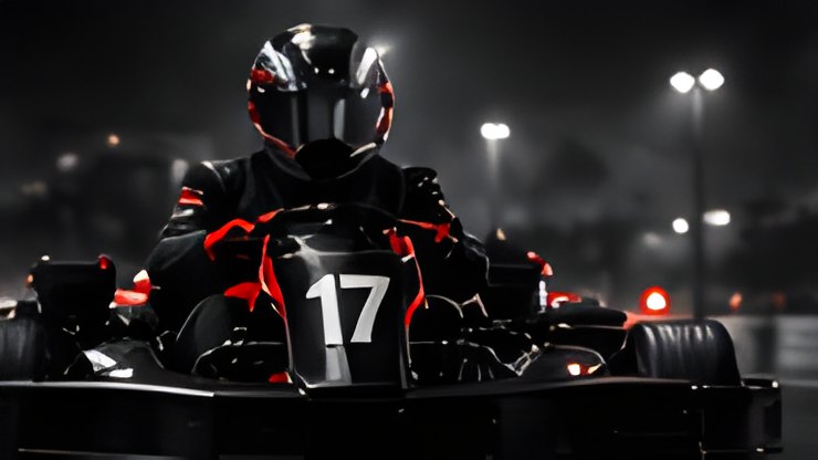 Karts during a race